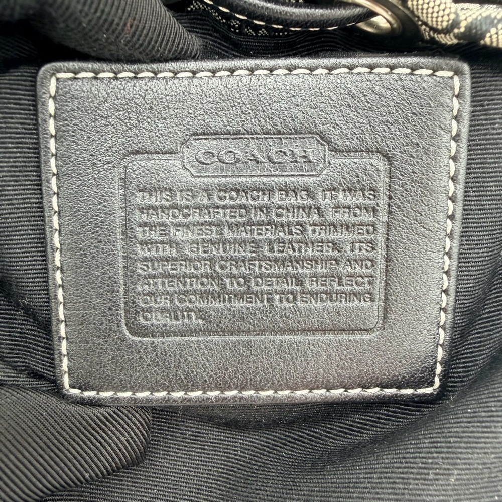 Coach Signature Mini C Drawstring Wristlet Pouch Black Jacquard Y2K - Picture 12 of 12